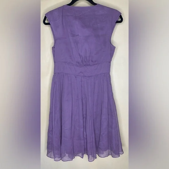 J. Crew Silk Lavender Sleeveless V-Neck Dress Sz 4p - Picture 2 of 7